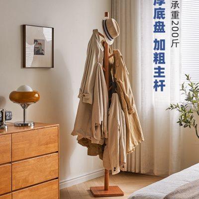 实木落地衣帽架卧室置物架客厅挂衣架简约家用树叉单杆收纳挂包架