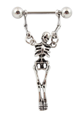骷髅乳环防过敏医用不锈钢杆乳钉人体穿刺性感夜店饰品ebay资源