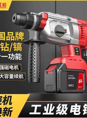 德国红松充电电锤无刷大功率家用轻型工业级混凝土冲击钻两用电镐