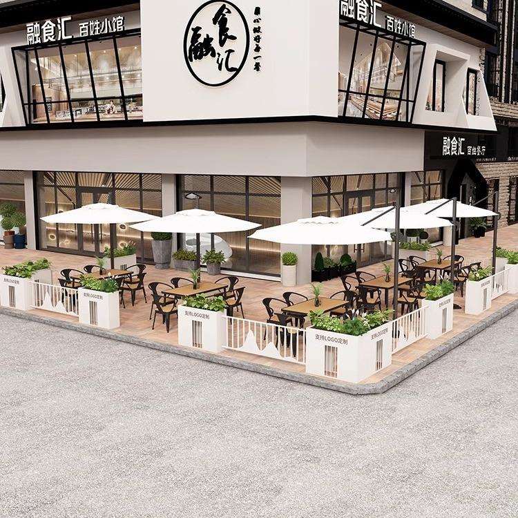 户外花箱围栏栅栏餐厅奶茶店商业街外摆花架室内庭院花槽网格铁艺