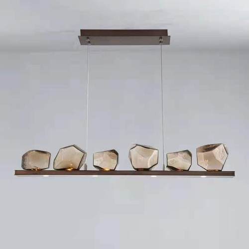 北欧简欧客厅吊灯美式简约宝石餐厅卧室吧台设计师样板间玻璃吊灯