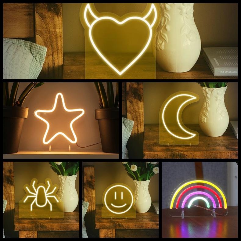 霓虹灯卧房氛围灯装饰墙造型发光字12v广告牌酒吧led灯厂家