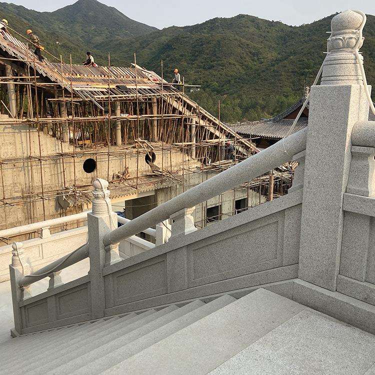 厂家制作石雕栏杆花岗岩围栏护栏旗杆座栏杆河道桥梁栏杆制作