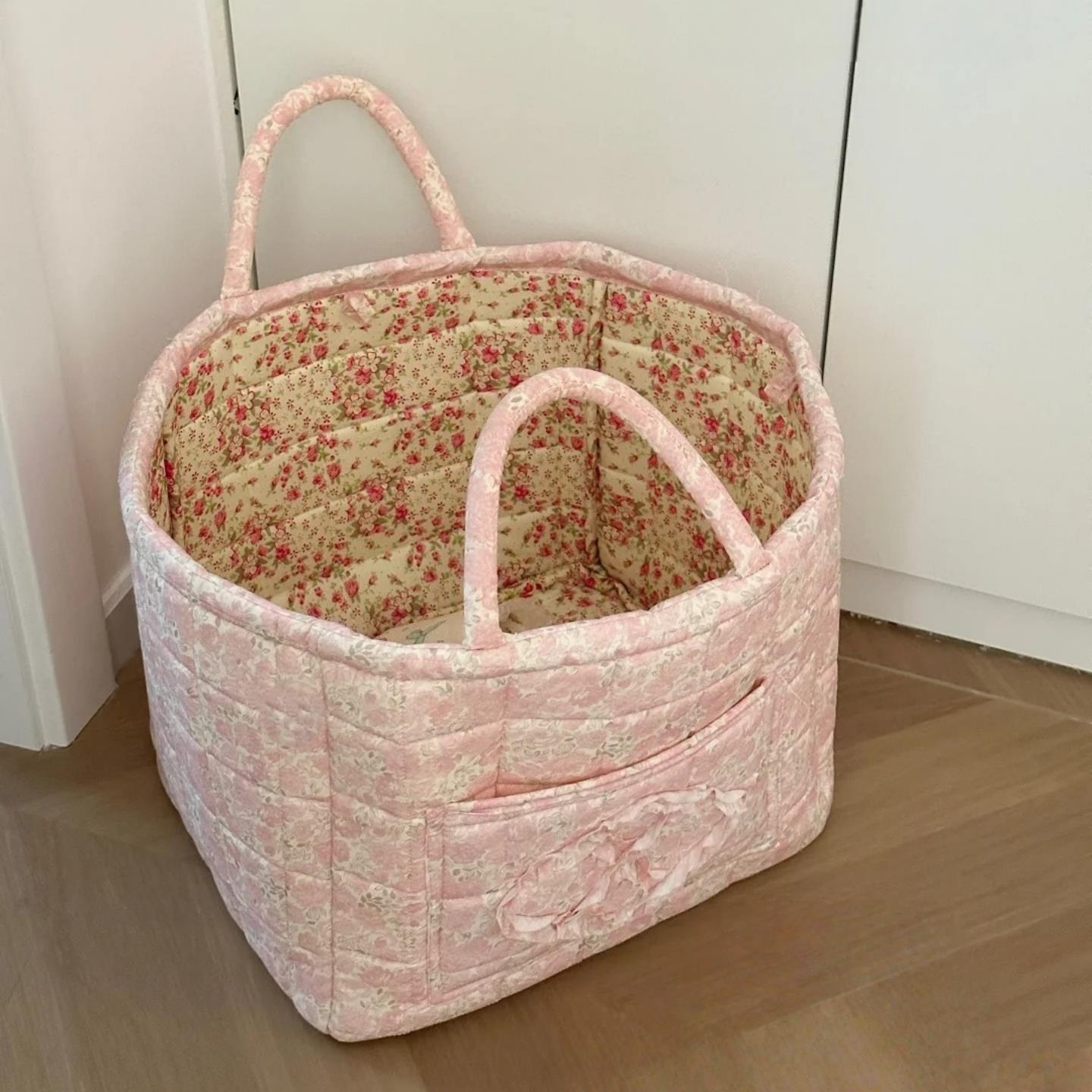 小碎花脏衣篮家用高颜值洗衣篮子可折叠收纳篮壁挂式脏衣服收纳筐