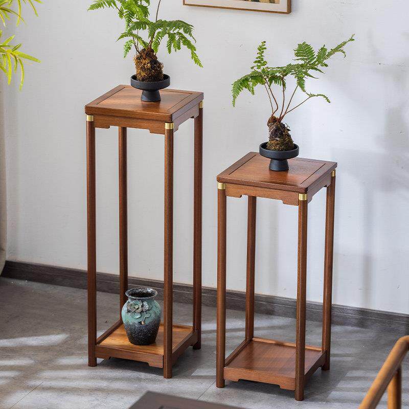 实木花架子鱼缸架子底座边几角几客厅落地式摆件置物架阳台花几台