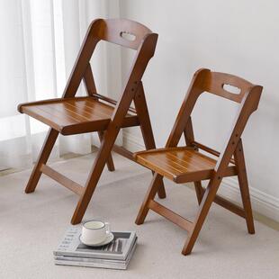 加厚折叠椅家用实木简约北欧餐椅折椅椅子靠背椅便携办公室木凳子