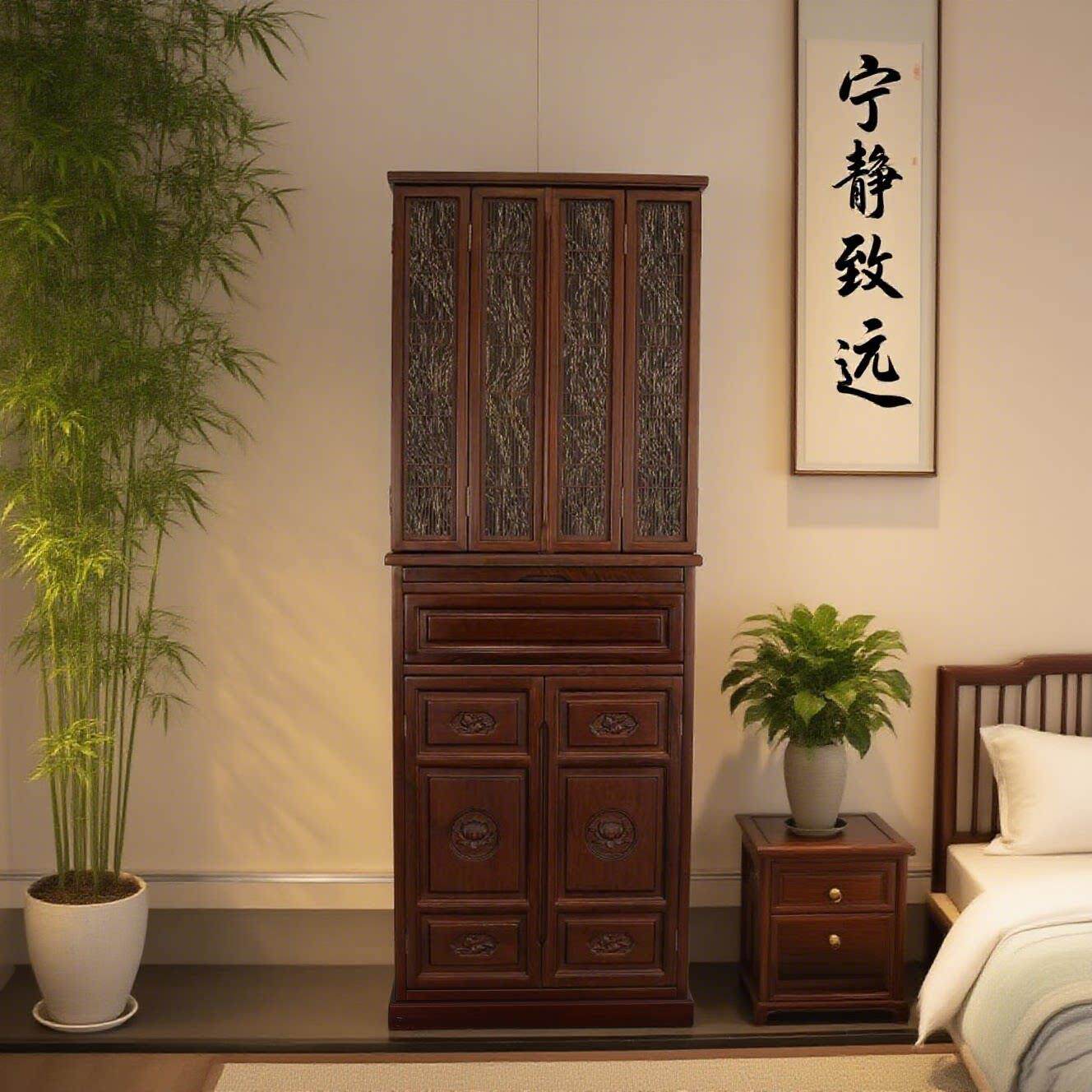 红木藏式实木佛龛供桌神台观音菩萨家用小型新中式立柜财神柜带门