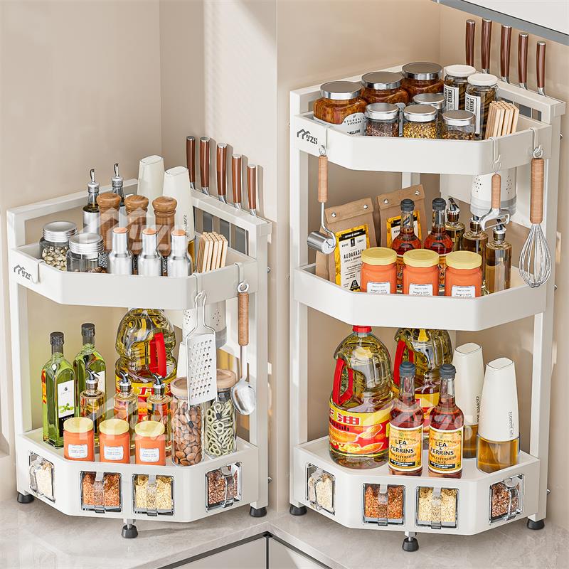 厨房置物架台面转角多功能整理三角墙角调料品调味罐多层收纳层架