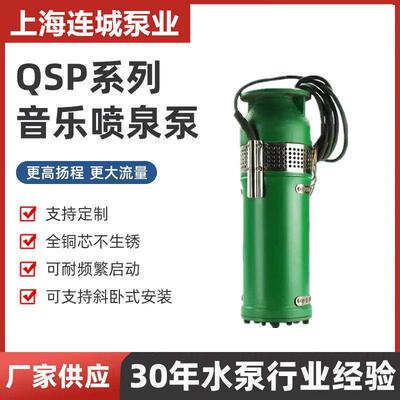 上海连城QSP喷泉泵不锈钢铸铁景观QS 假山别墅社区喷泉专用潜水泵