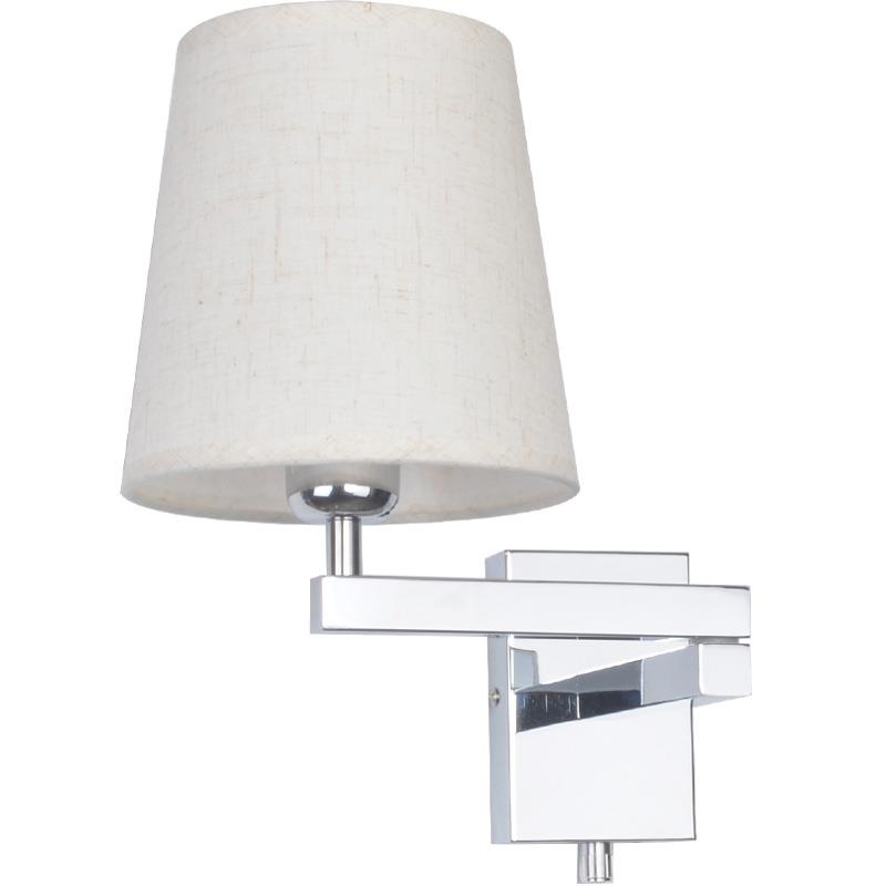 现代简约卧室床头壁灯布艺 创意个性可调光宾馆客房摇臂灯带开关