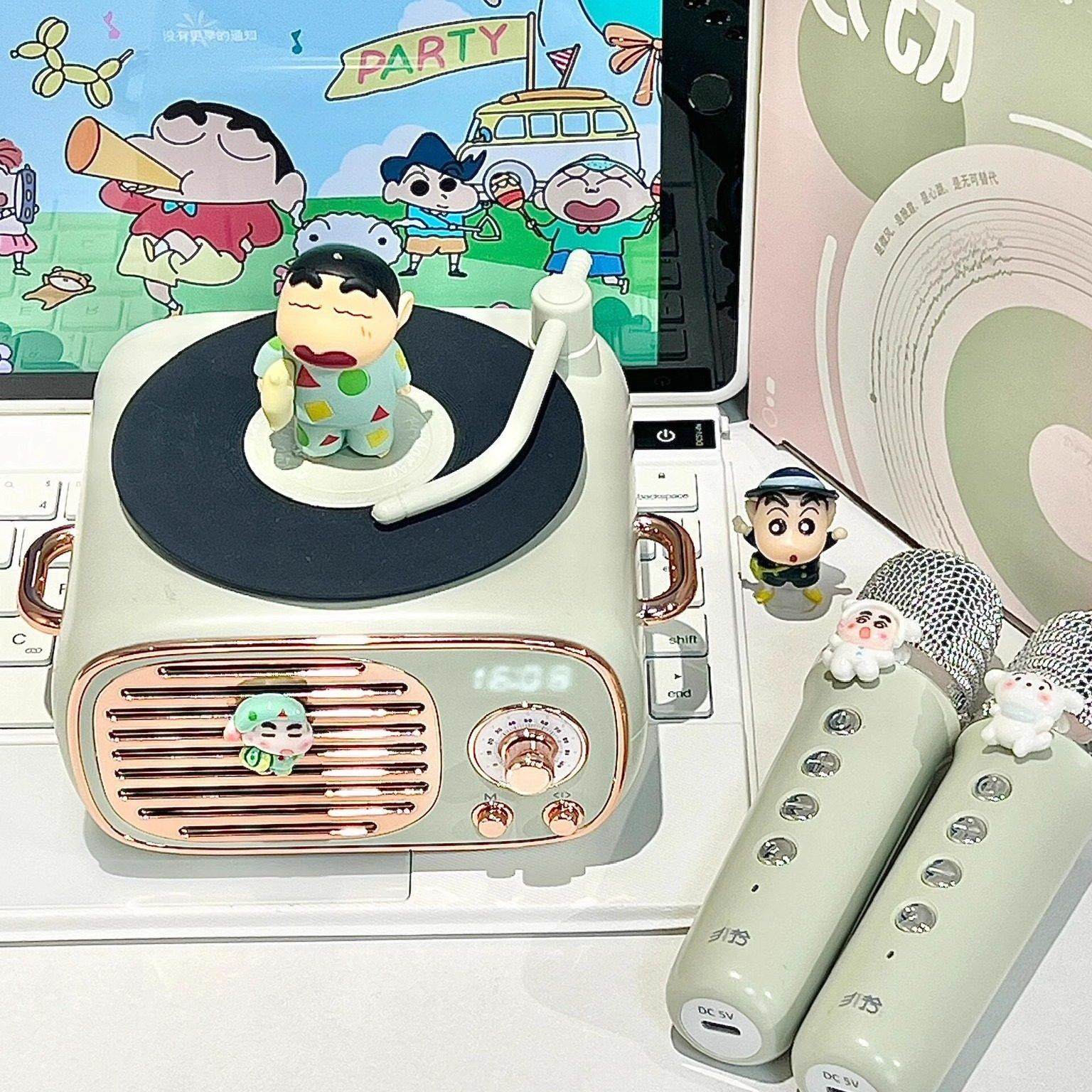 蜡笔小新芯动蓝牙音响K歌复古唱机生日礼物黑胶唱片机生日礼物,影音电器,无线/蓝牙音箱,淘宝优惠券,粉丝福利购,淘宝优惠卷