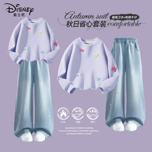 迪士尼女童秋季套装休闲运动2025新款中大童春秋款衣服儿童秋装女