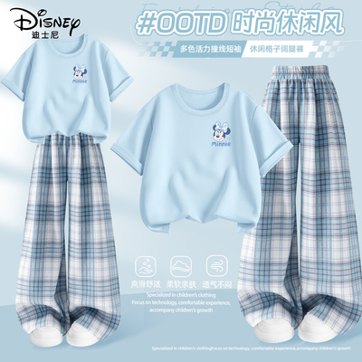迪士尼女童夏季套装好看小女孩洋气穿搭休闲衣服2026新款儿童夏装