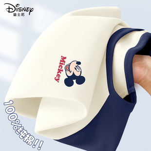 迪士尼儿童长袖t恤男童2026新款春秋季纯棉短款打底春装男孩上衣