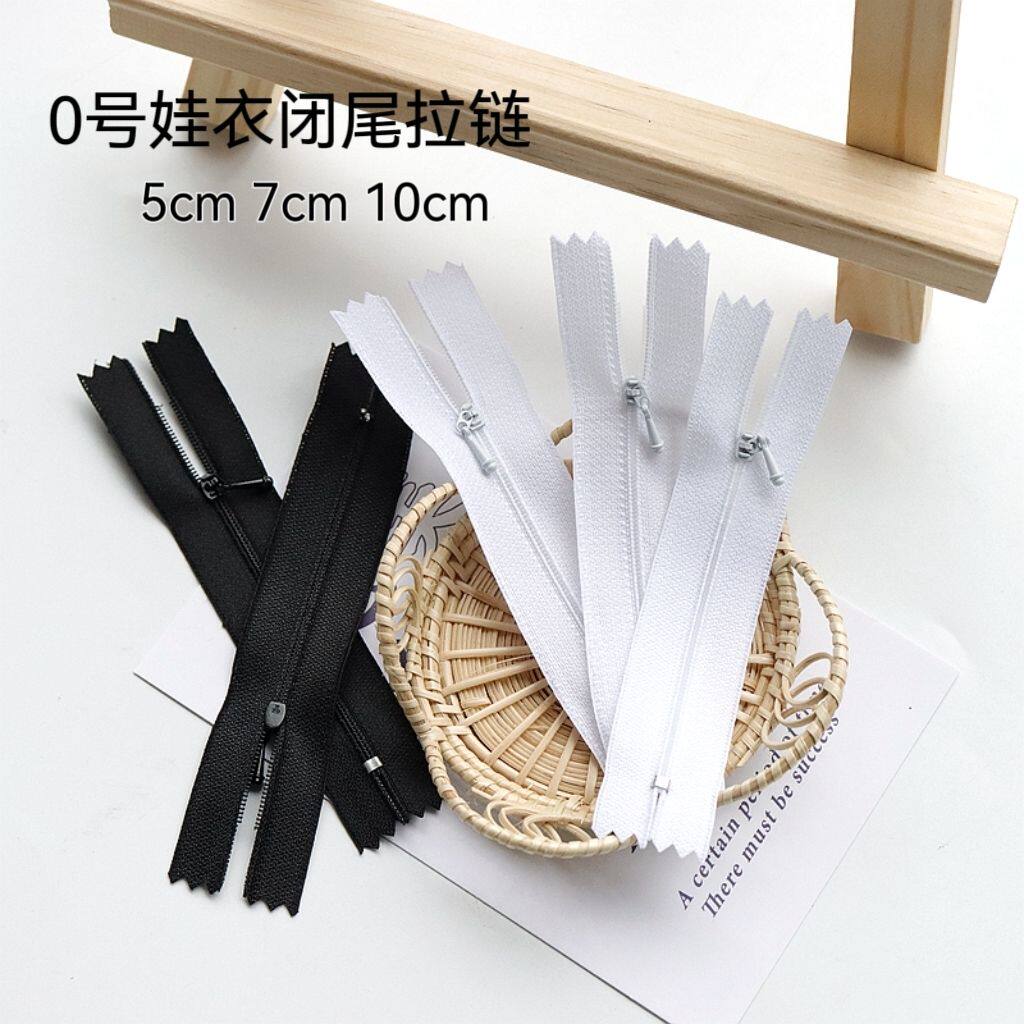 迷你闭尾拉链娃衣配件娃用拉链小0号兵人服装娃裙5cm7cm10cm