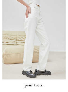 peur白色直筒裤显瘦宽松垂坠感春夏中高腰简约小众牛仔裤原创设计