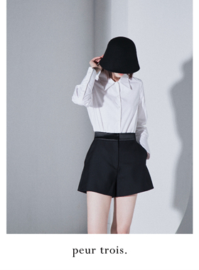 peur 高腰a字裤极简拼接显瘦百搭款短裤三醋酸面料亲肤极简原创风