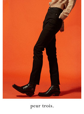 peur 直筒牛仔裤水洗黑色显高显瘦高腰合身简约九分裤原创小众风