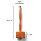 沫沫小厨敲肉锤木制牛排锤子松肉锤双面肉锤家用榉木打肉锤嫩肉锤