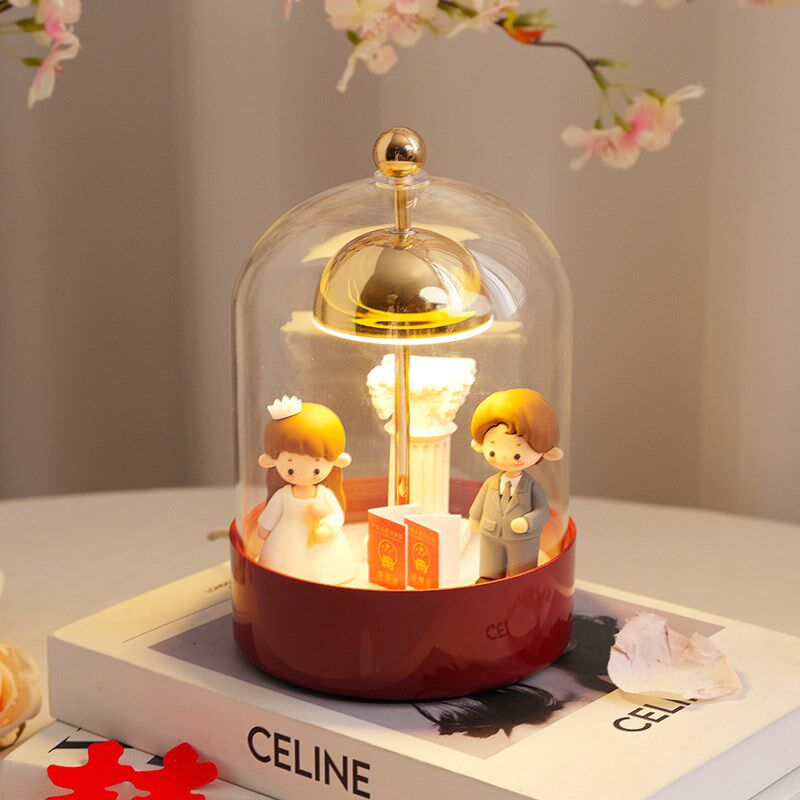 结婚台灯卧室床头灯婚房新娘陪嫁充电夜灯新婚礼物送新人长明灯