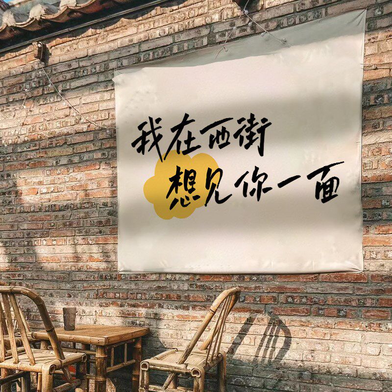 网红打卡背景墙布户外露营风小院墙面装饰挂布定制氛围感布置挂帘