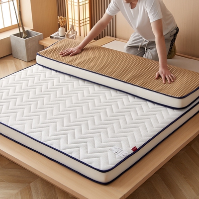 ab面冬夏天冰凉藤席乳胶双人家用床垫可折叠单人儿童宿舍海绵软垫