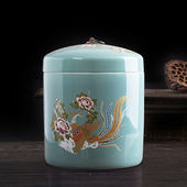 景德镇陶瓷米缸10斤装 米桶带盖密封罐储米箱罐家用面粉桶防虫防潮