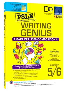 SAP 新加坡小六会考PSLE 英语写作指导 Writing Genius Primary 5/6 小学写作练习册 五六年级 作文范文专项训练 英文原版进口教辅