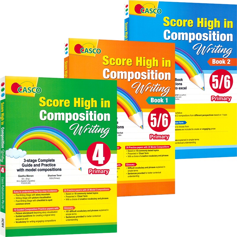 Casco Score High In Composition Writing 新加坡英语 小学高年级作文指南与练习 4-6年级 英文原版进口图书
