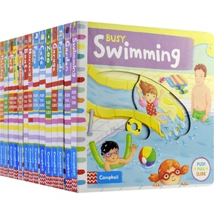 Boats Busy Cafe Campbell Zoo 英文原版 Park 幼儿英语启蒙读物纸板书 Garden 儿童图书 Bookshop 忙碌系列机关操作书14册 Farm