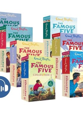 Enid Blyton伊妮德·布莱顿The Famous Five 1-21 五个小伙伴历险记三和一合集7册 赠音频 儿童英文原版章节小说 进口英语图书