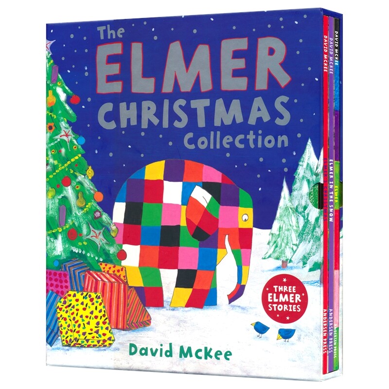 The Elmer Christmas Collection 花格子大象艾玛 3册盒装  经典绘本 圣诞故事图画书 吴敏兰书单 亲子读物 英文原版进口儿童图书