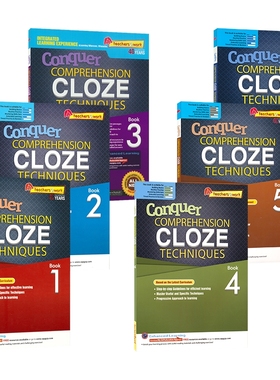 SAP Conquer Comprehension Cloze Techniques  新加坡英语攻克系列完形填空专项练习册 1-6年级 完形填词技巧提高版 英文原版进口
