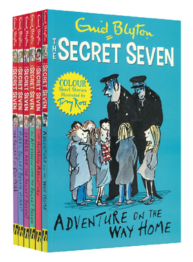 Enid Blyton The Secret Seven 七个小神探短篇故事6册 儿童全彩插图英语桥梁书 探险解谜 英文原版进口图书