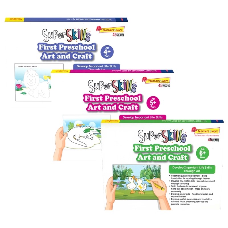 SAP 儿童艺术与手工启蒙练习册 Super Skills First Preschool Art And Craft 4-6岁 幼儿园启蒙 超级技能系列教辅 新加坡英文原版