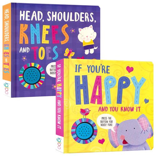 Head, Shoulders, Knees and Toes If You're Happy and You Know It 经典儿歌童谣发声书 英语早教纸板书 英文原版进口儿童图书