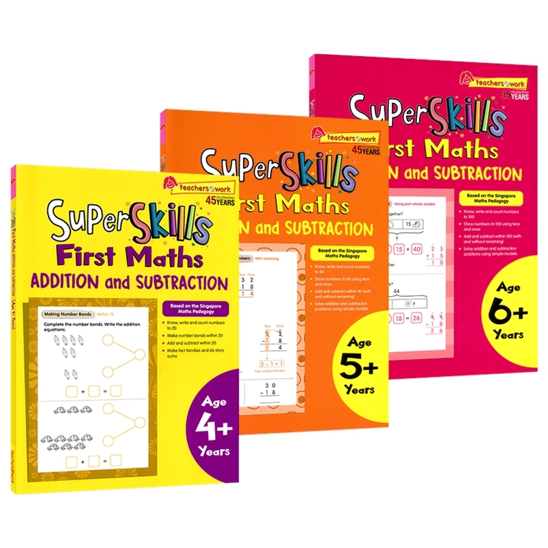 新加坡数学 SAP Super Skills First Maths Addition and Subtraction Age 4-6 加法减法练习册 CPA教学法 幼儿数学教辅 英文原版