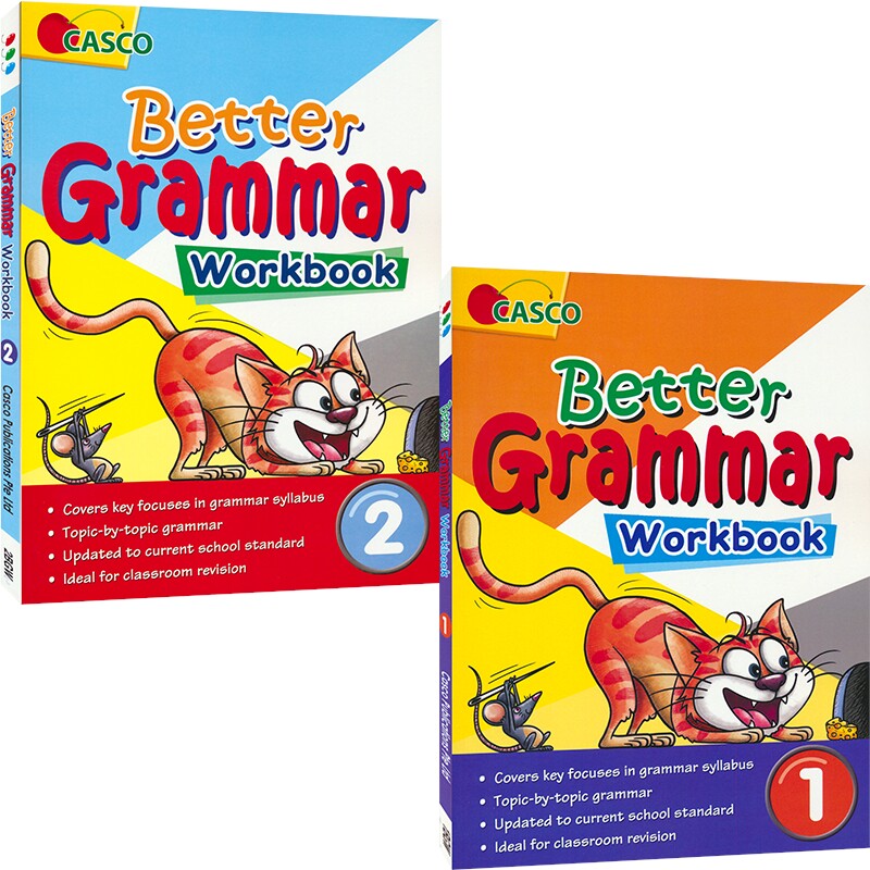 Casco Better Grammar Workbook Primary 1-2 新加坡英语 英语语法工具书 小学英语语法教辅 1-2年级 2册 英文原版进口图书