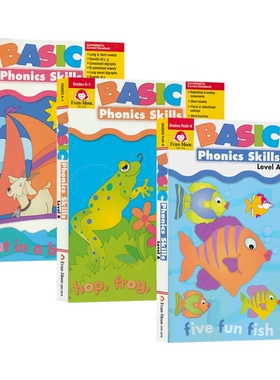 Evan Moor Basic Phonics Skills Level ABC 美国加州 基础练习 自然拼读系列 ABC阶3册 儿童英语零基础自学 幼儿园小学 英文原版