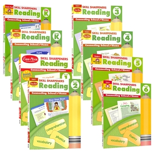 Evan Moor Skill Sharpeners Reading Prek-G6 美国加州幼儿园小学教材教辅 技能铅笔刀系列英语阅读练习册 儿童英语学习 英文原版