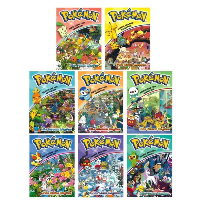 宝可梦历奇行动1-8 Pokemon Search And Find Adventure 搜寻大冒险 找找看互动绘本 视觉游戏书 神奇宝贝 趣味益智活动 英文原版