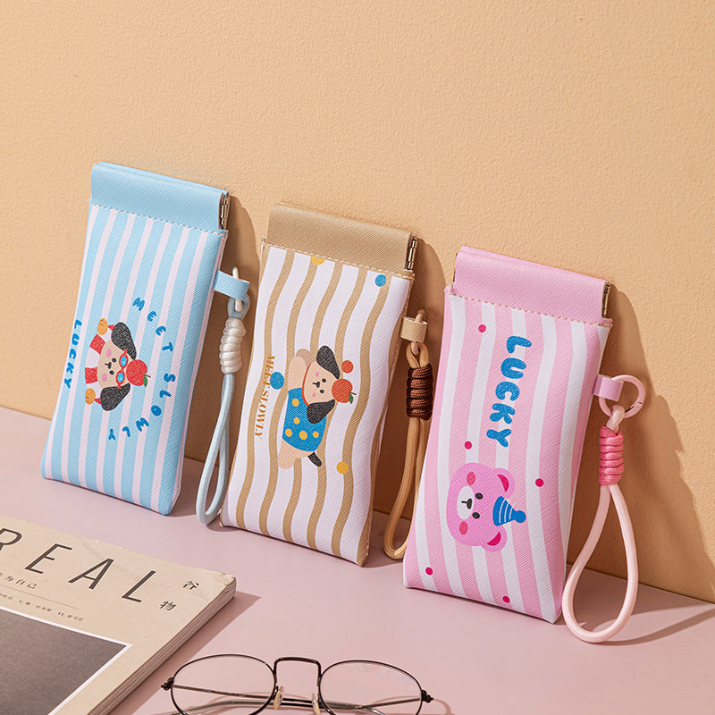 可爱多巴胺手提眼镜包糖果撞色眼镜袋太阳镜保护套收纳包旅行便携