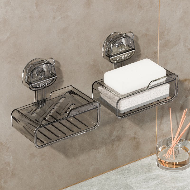 小熊吸盘海绵肥皂盒轻奢卫生间壁挂香皂置物架家用无痕吸水香皂架