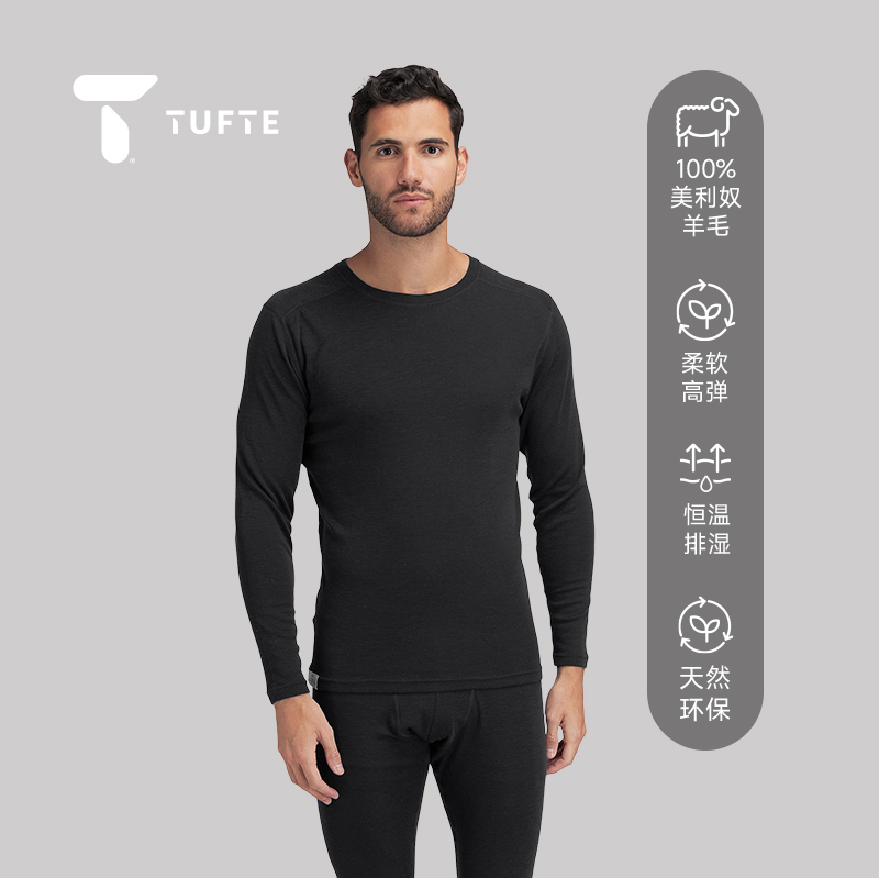 100%美丽奴羊毛男士长袖TUFTE