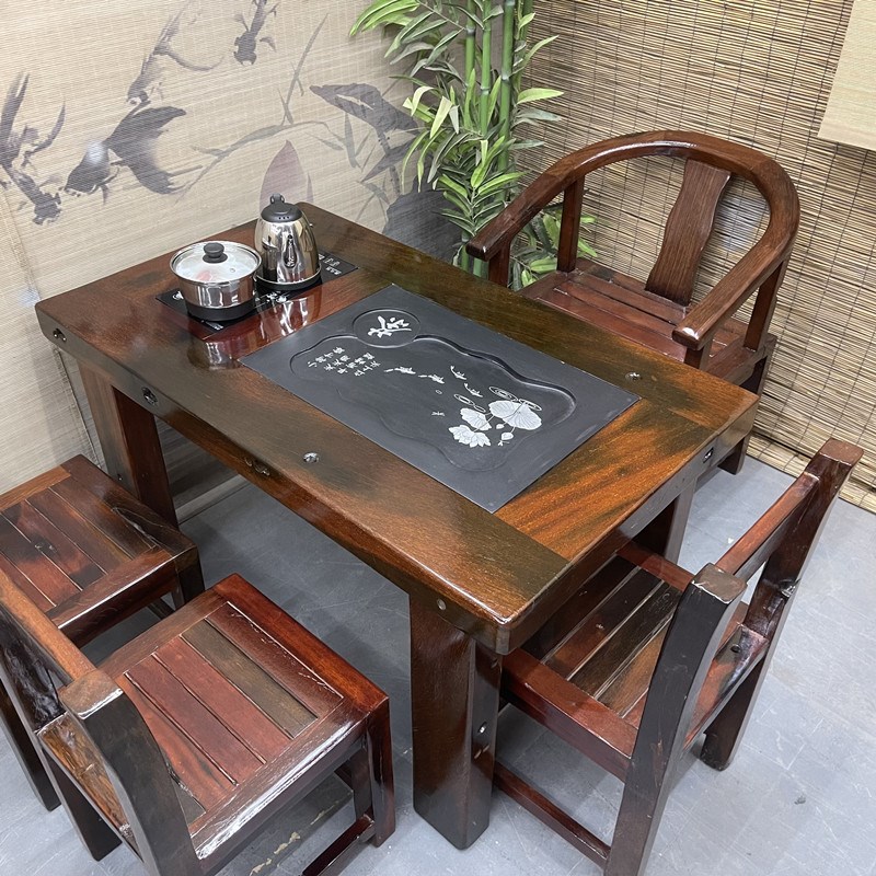 老船木茶桌椅组合阳台茶几实木茶桌小户型客厅办公室茶台泡茶套装