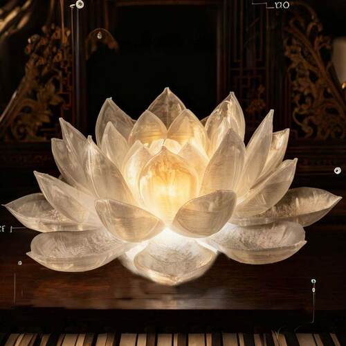 新款莲花灯成品冷暖光led灯长明灯供佛家居摆件古风拍摄摆件