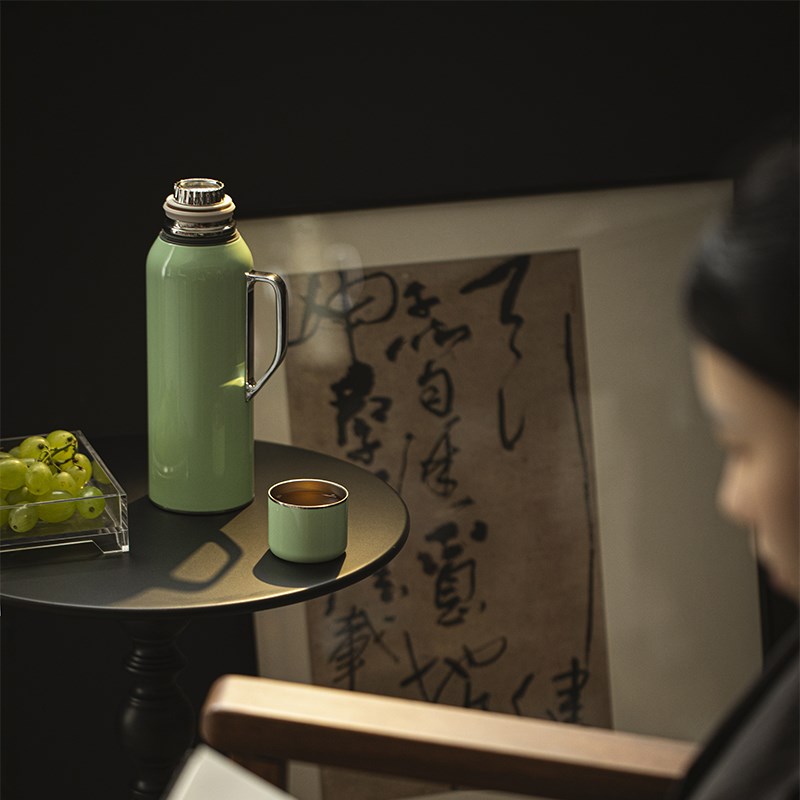 墨己 316不锈钢焖茶壶保温壶家用温显高档车载温度计便携水杯泡茶
