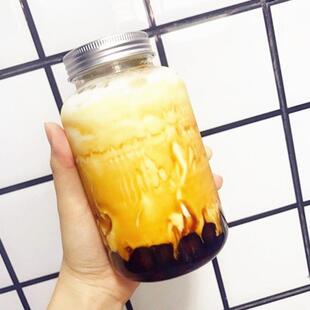 玻璃瓶子带盖 包邮 奶茶店用玻璃奶茶瓶果汁瓶密封饮料瓶酵孝素分装