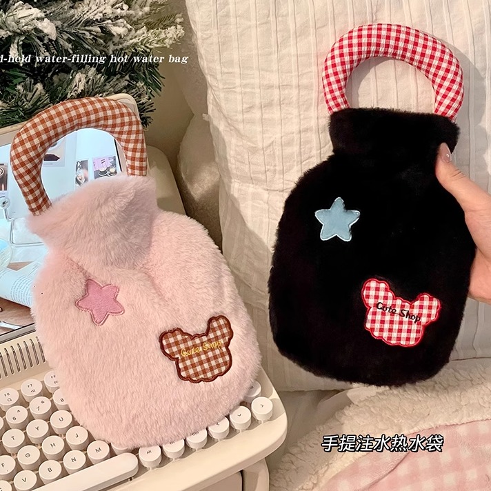 可爱毛绒热敷暖手宝水袋学生敷