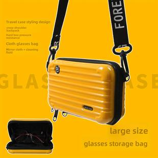 墨镜眼镜盒男女防压便携抗压镜盒大号挂包太阳镜收纳袋旅行箱风格